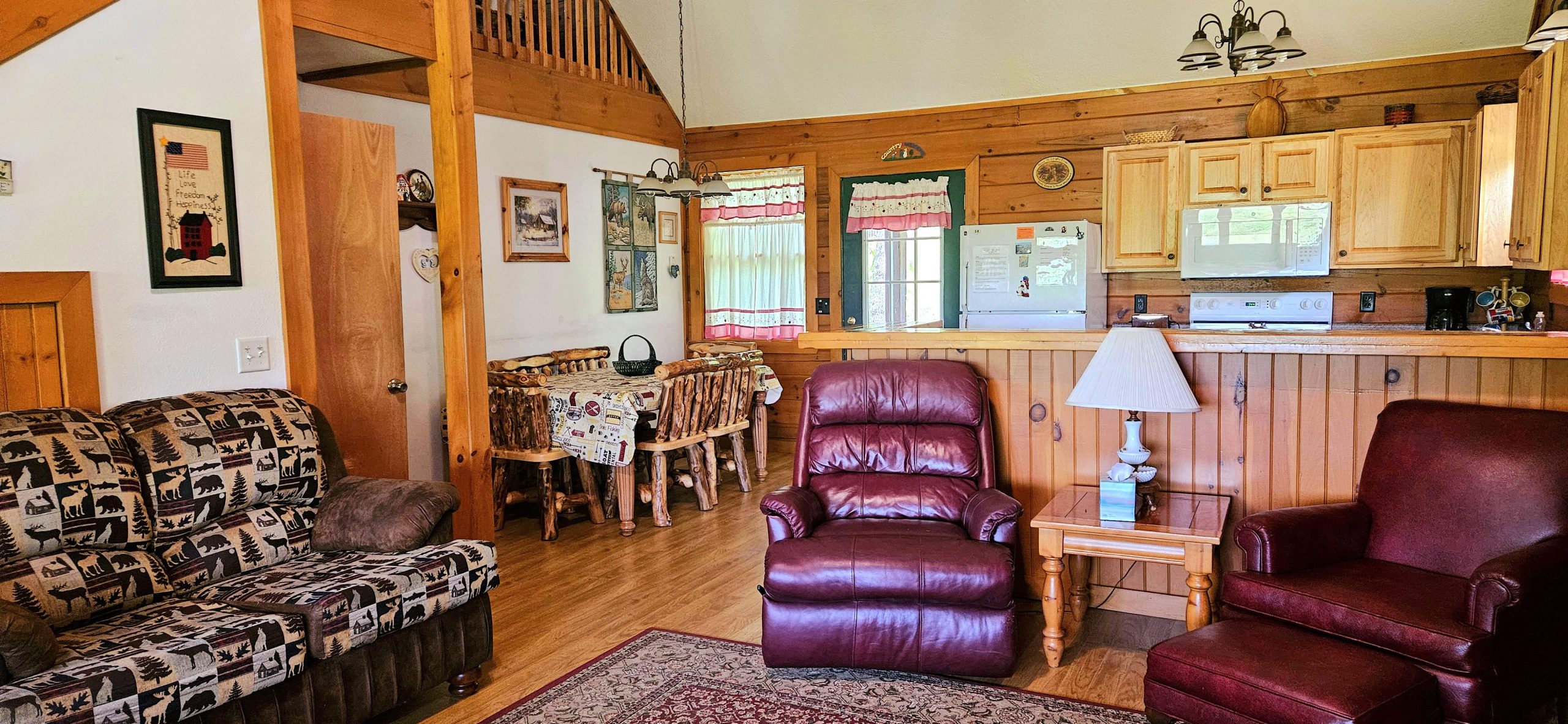 Cabin 3 Living Room and Dining Room